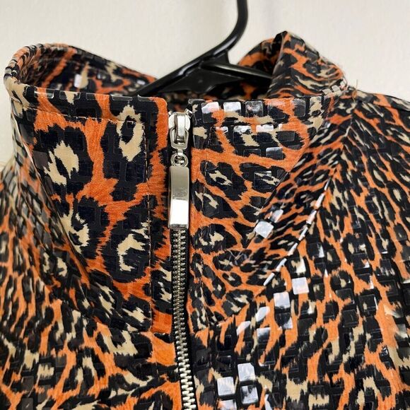Exclusively Misook Full Zip Animal Print Shiny Pailettes Jacket Womens Medium - Picture 4 of 9